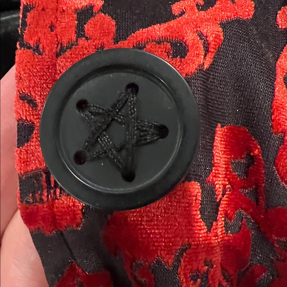 Killstar Skull Pattern Velvet Relief Blazer Jacket - Picture 3 of 7